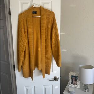 Abercrombie and Fitch Mustard Yellow Knit Cardigan